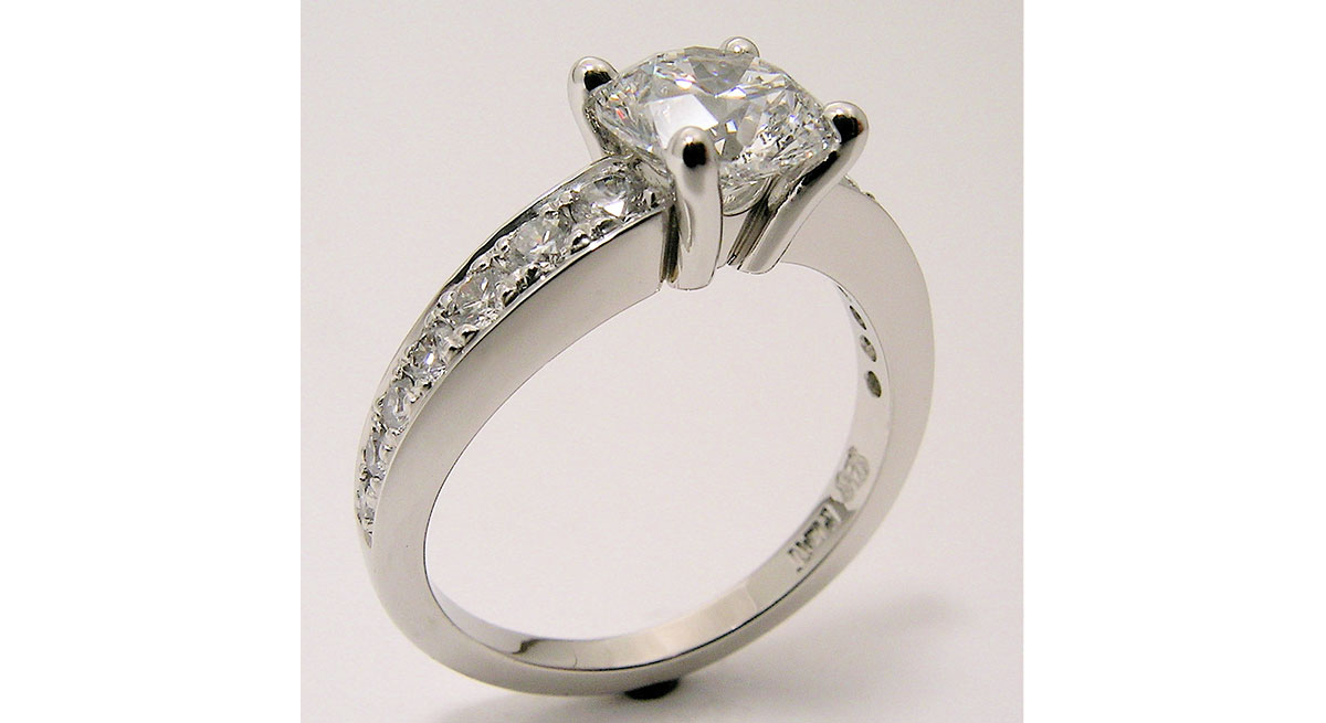 Waterton Jewelry, Pave, Cushion, Platinum, Engagement, Ring