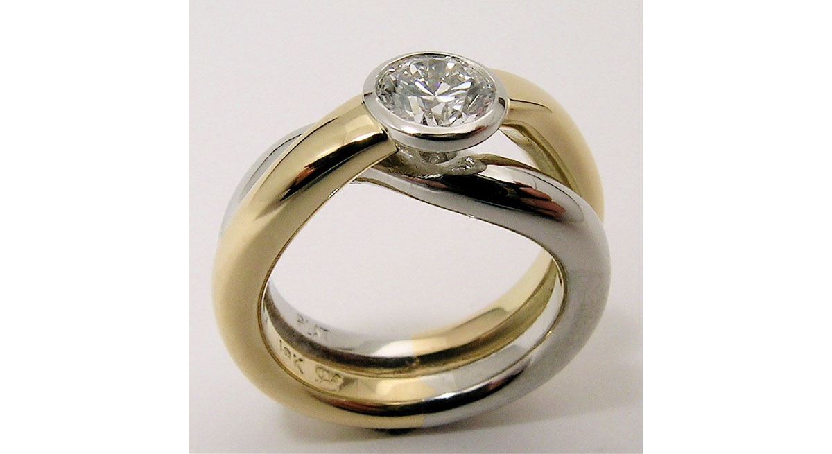Waterton Jewelry, Twisted, Metal, Canadian, Diamond, Engagement, Ring