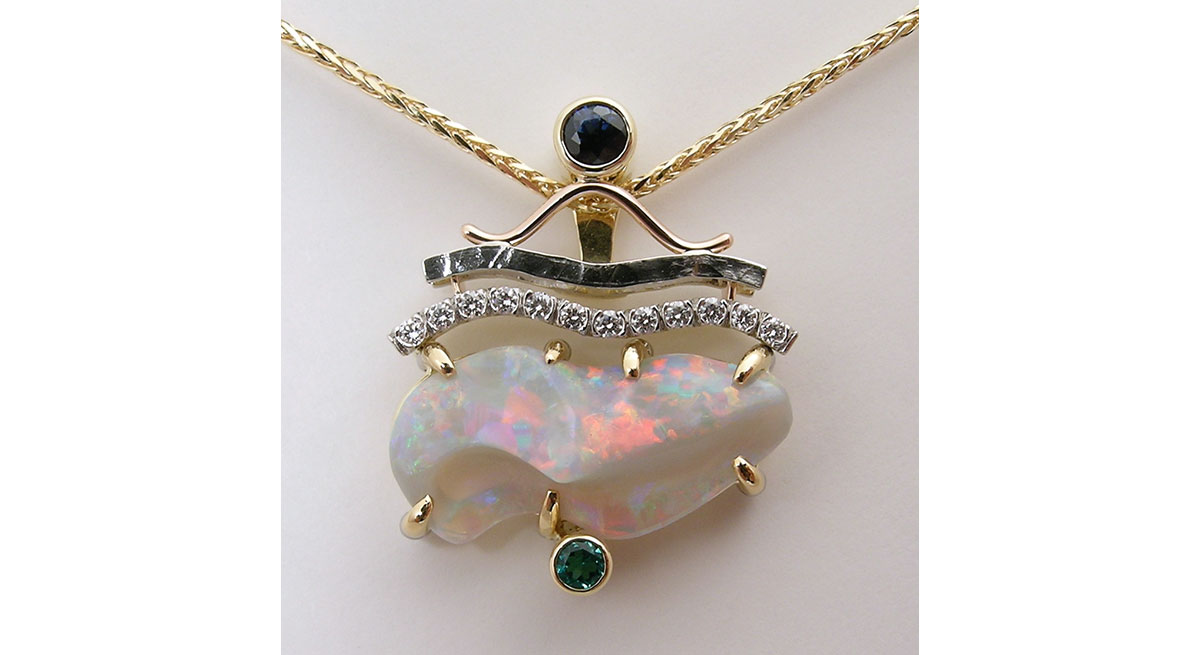 Waterton Jewelry, Opal, Pendant, Canadian, Diamond, Custom
